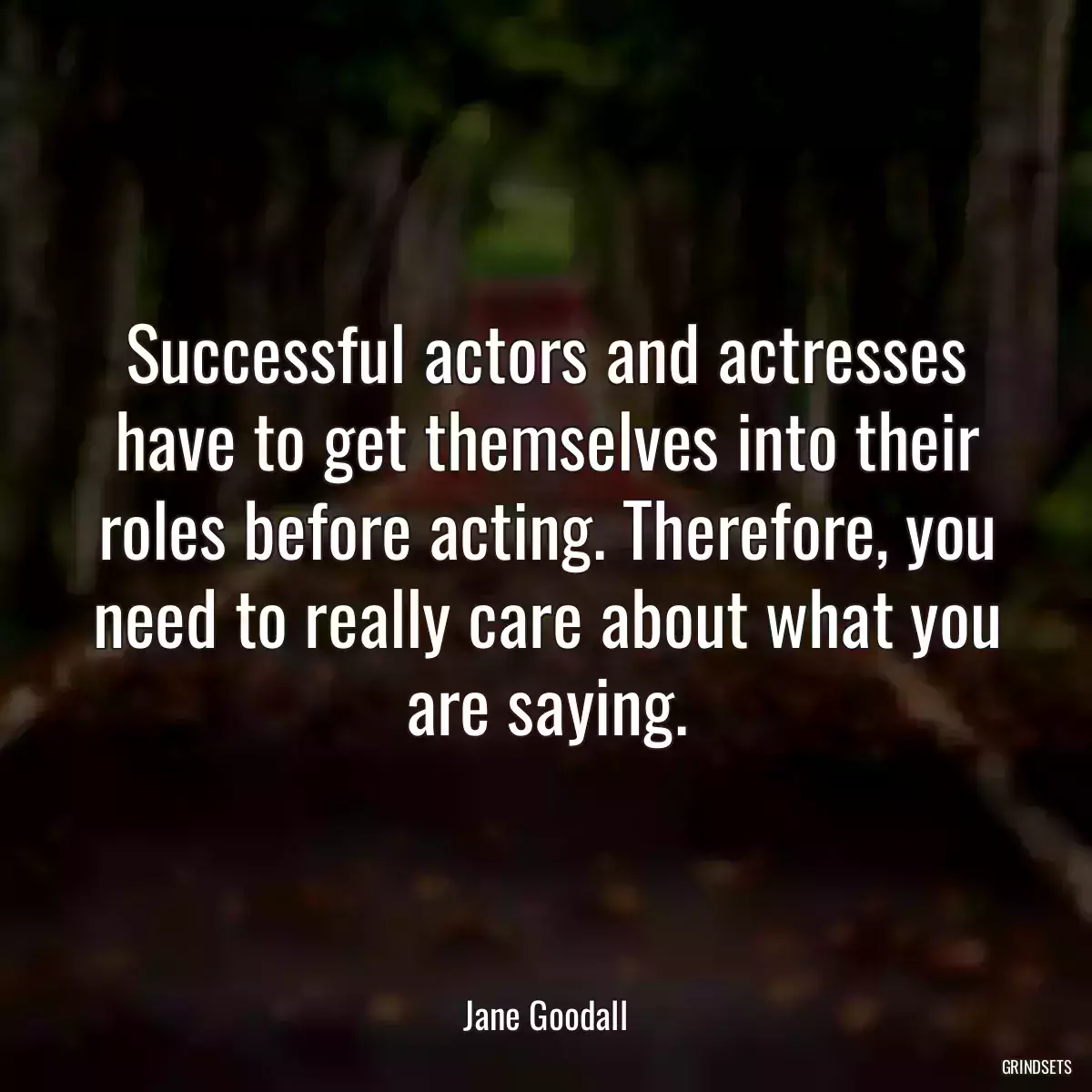 Successful actors and actresses have to get themselves into their roles before acting. Therefore, you need to really care about what you are saying.