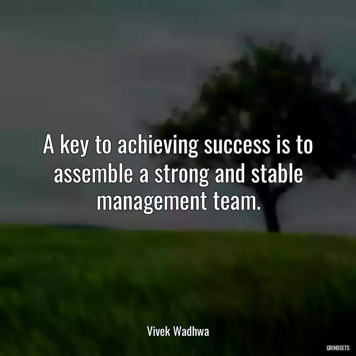 A key to achieving success is to assemble a strong and stable management team.