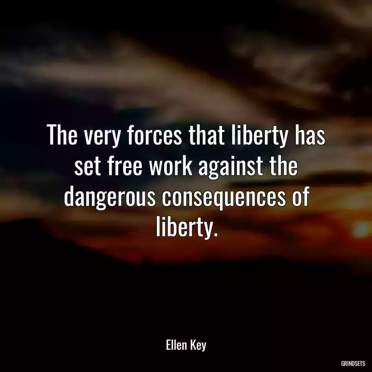 The very forces that liberty has set free work against the dangerous consequences of liberty.