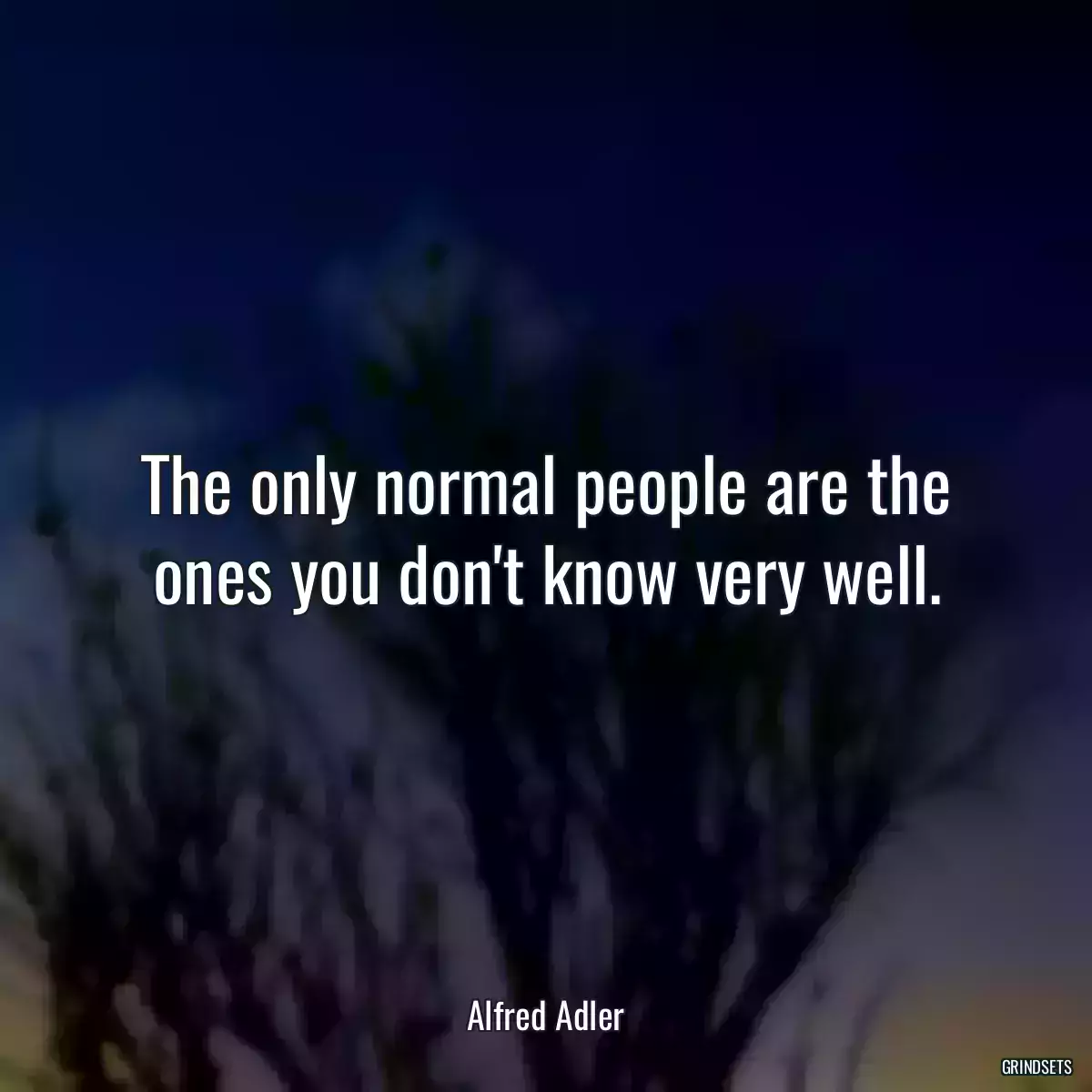 The only normal people are the ones you don\'t know very well.