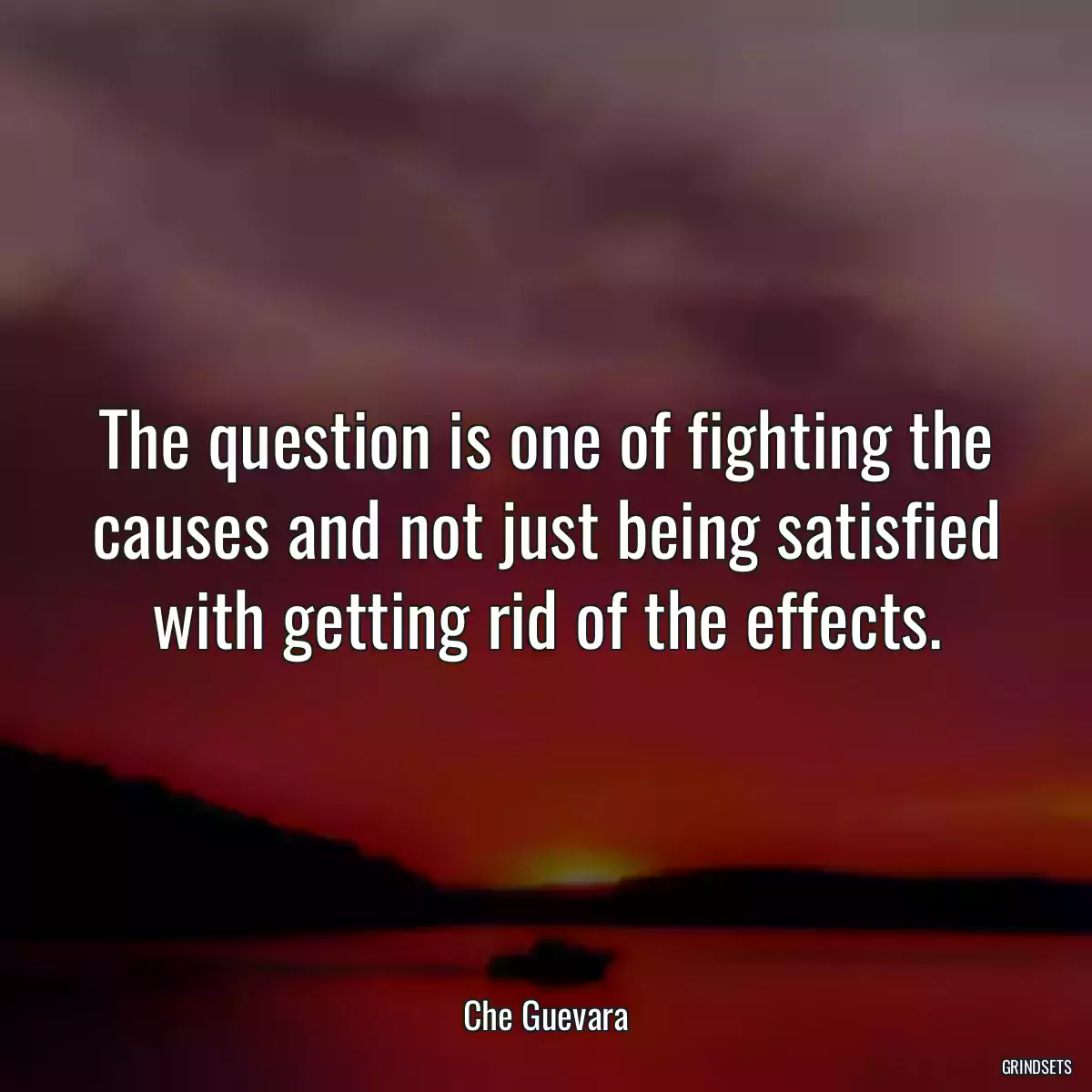 The question is one of fighting the causes and not just being satisfied with getting rid of the effects.