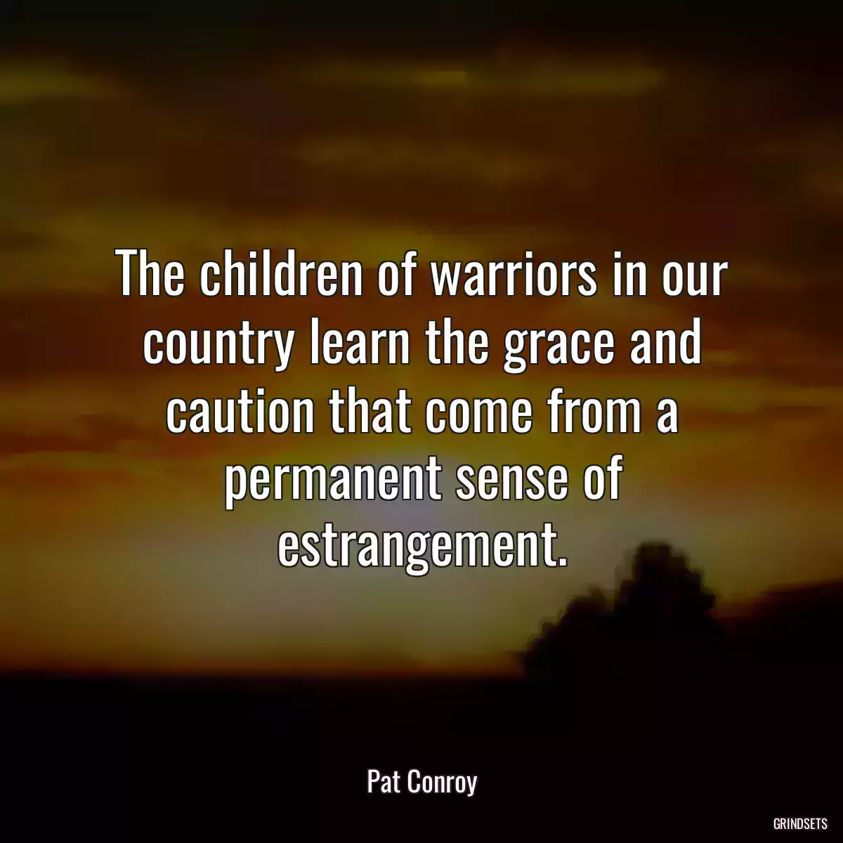 The children of warriors in our country learn the grace and caution that come from a permanent sense of estrangement.