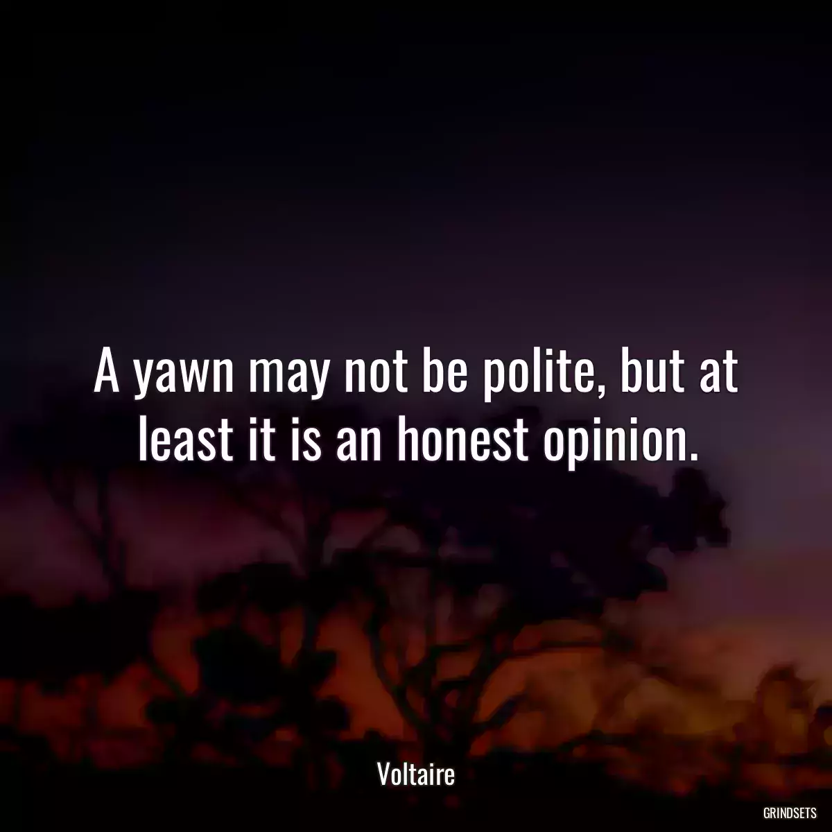 A yawn may not be polite, but at least it is an honest opinion.