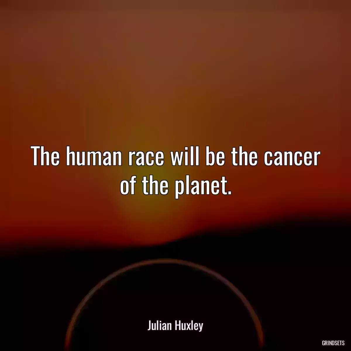 The human race will be the cancer of the planet.