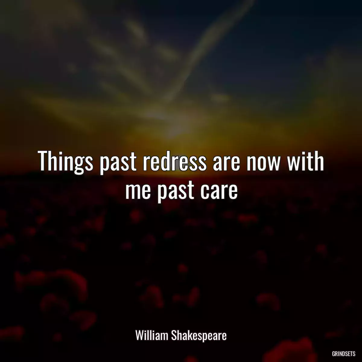 Things past redress are now with me past care