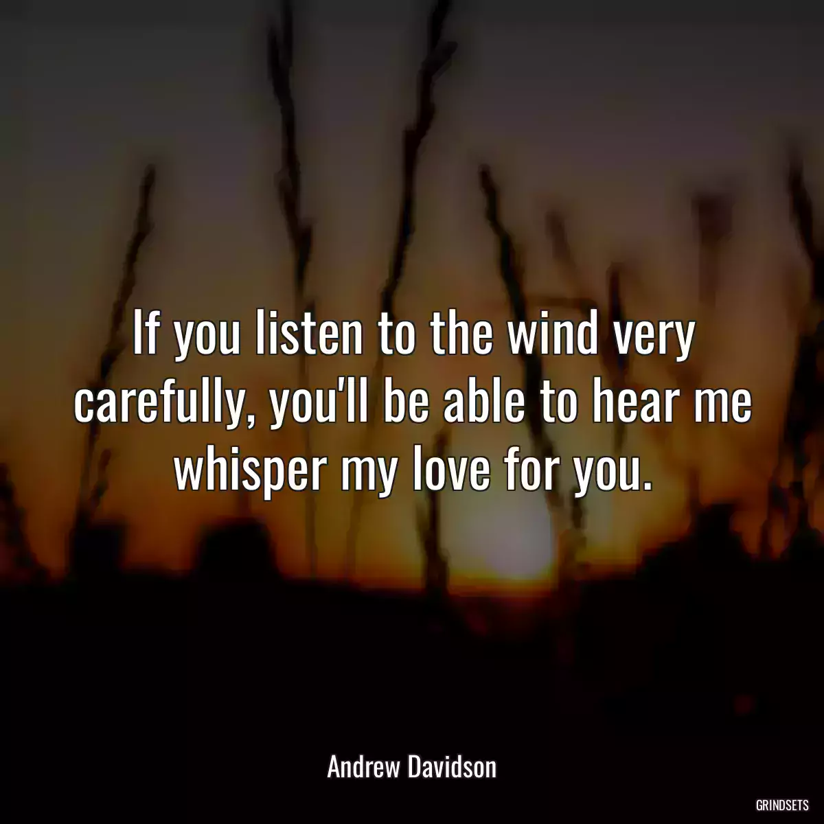 If you listen to the wind very carefully, you\'ll be able to hear me whisper my love for you.