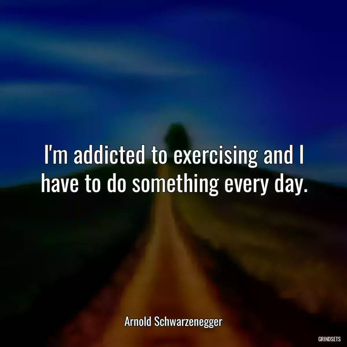 I\'m addicted to exercising and I have to do something every day.