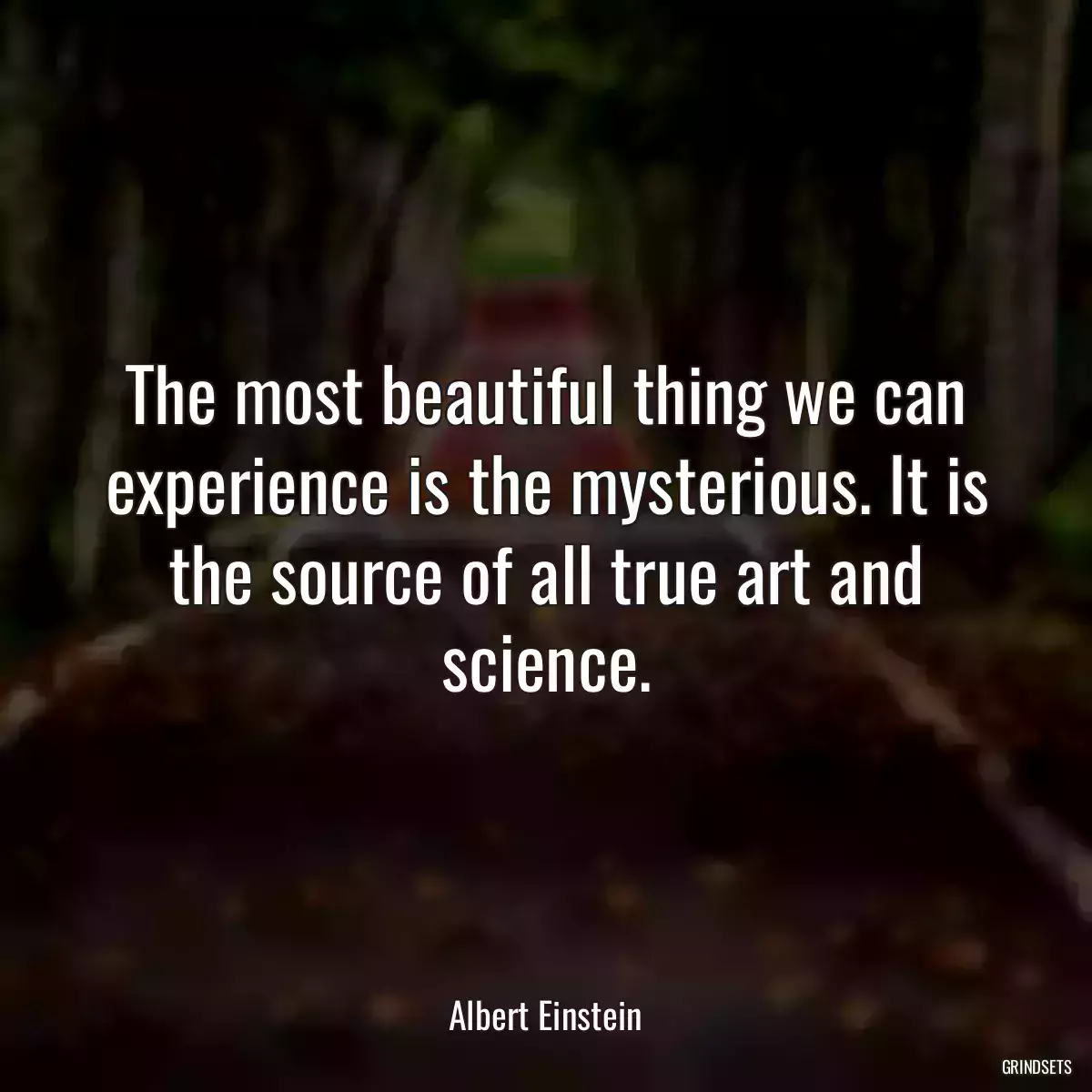 The most beautiful thing we can experience is the mysterious. It is the source of all true art and science.