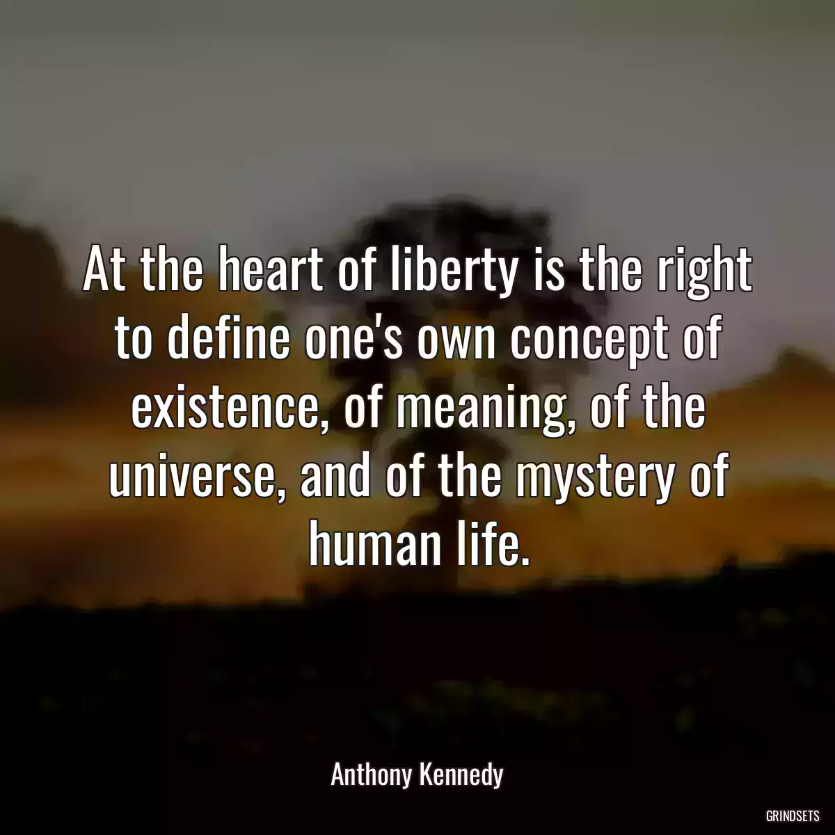 At the heart of liberty is the right to define one\'s own concept of existence, of meaning, of the universe, and of the mystery of human life.