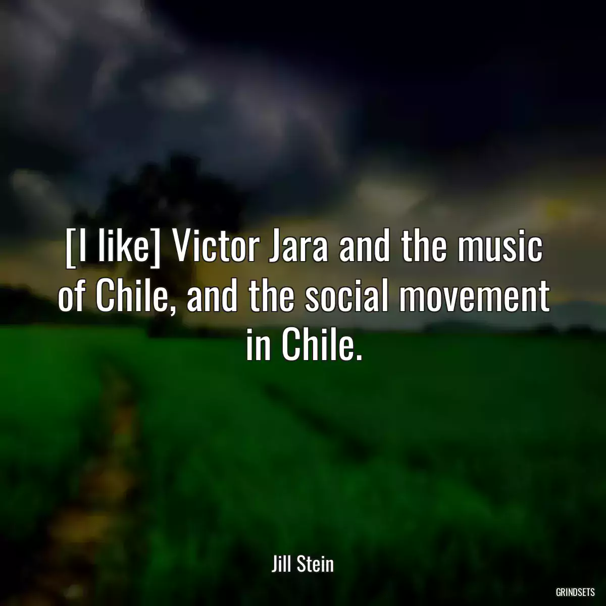 [I like] Victor Jara and the music of Chile, and the social movement in Chile.