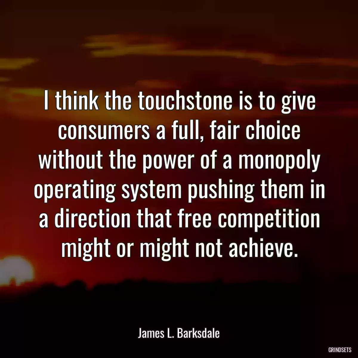 I think the touchstone is to give consumers a full, fair choice without the power of a monopoly operating system pushing them in a direction that free competition might or might not achieve.