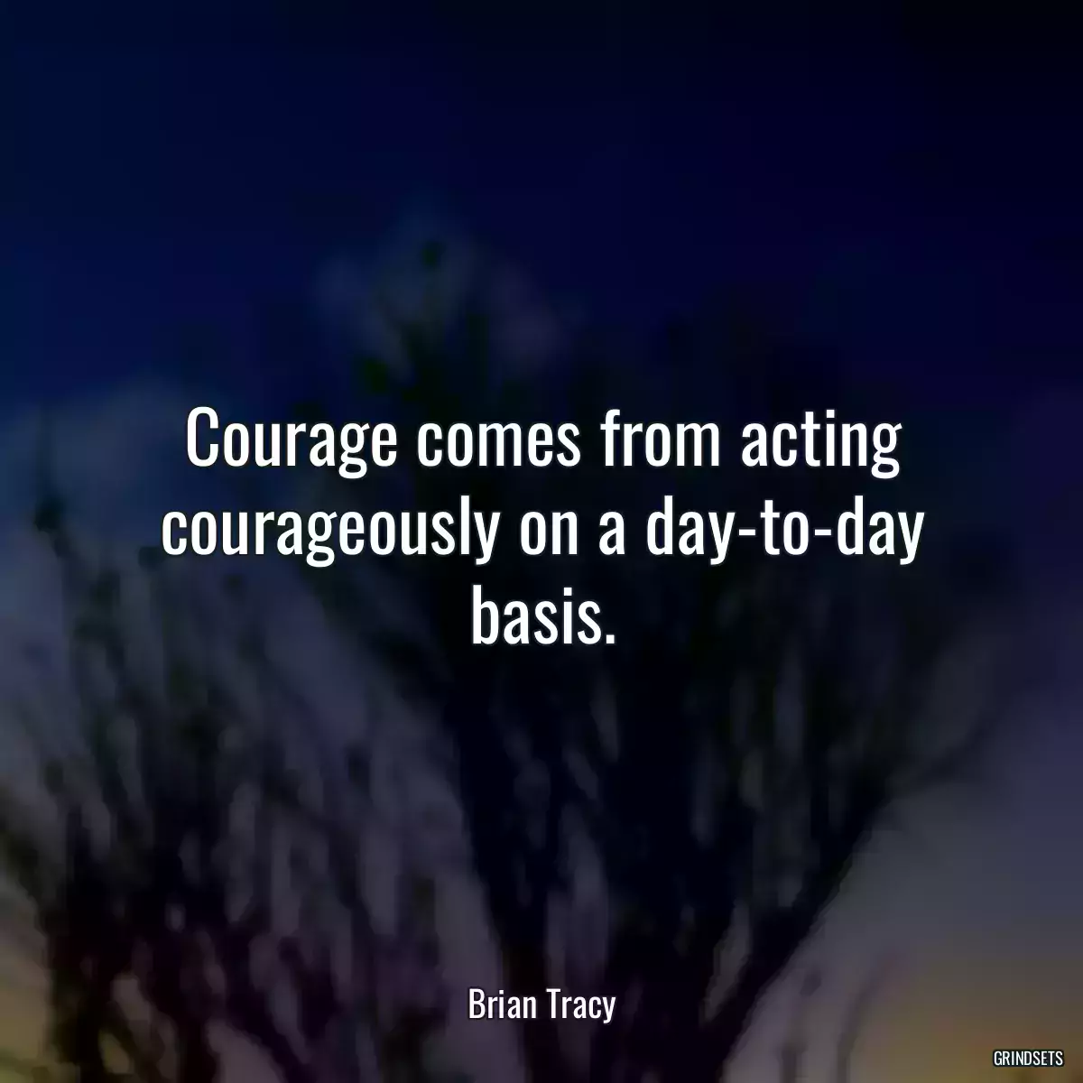 Courage comes from acting courageously on a day-to-day basis.