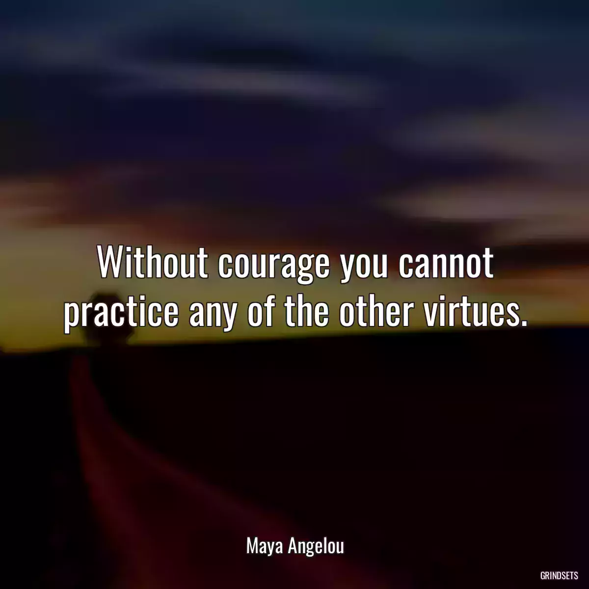 Without courage you cannot practice any of the other virtues.