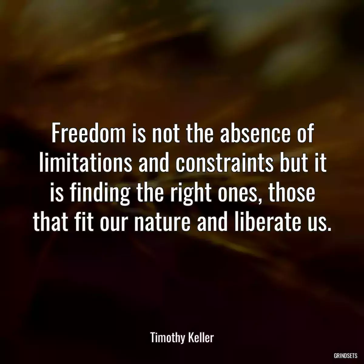 Freedom is not the absence of limitations and constraints but it is finding the right ones, those that fit our nature and liberate us.