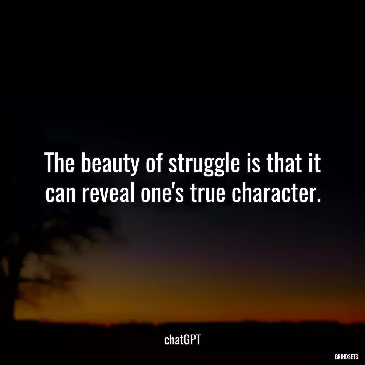 The beauty of struggle is that it can reveal one\'s true character.