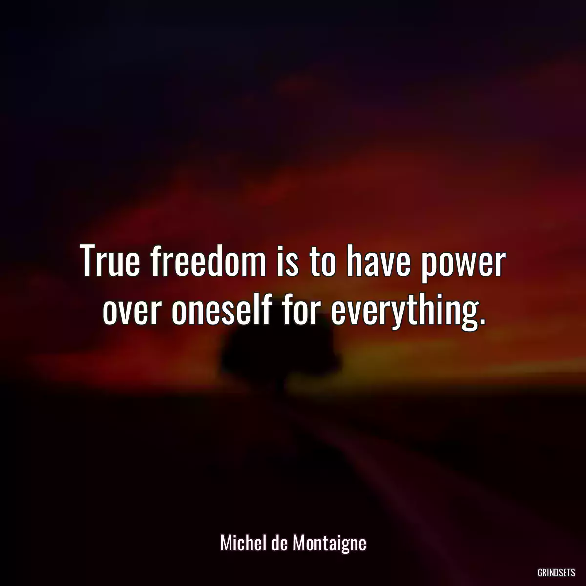 True freedom is to have power over oneself for everything.