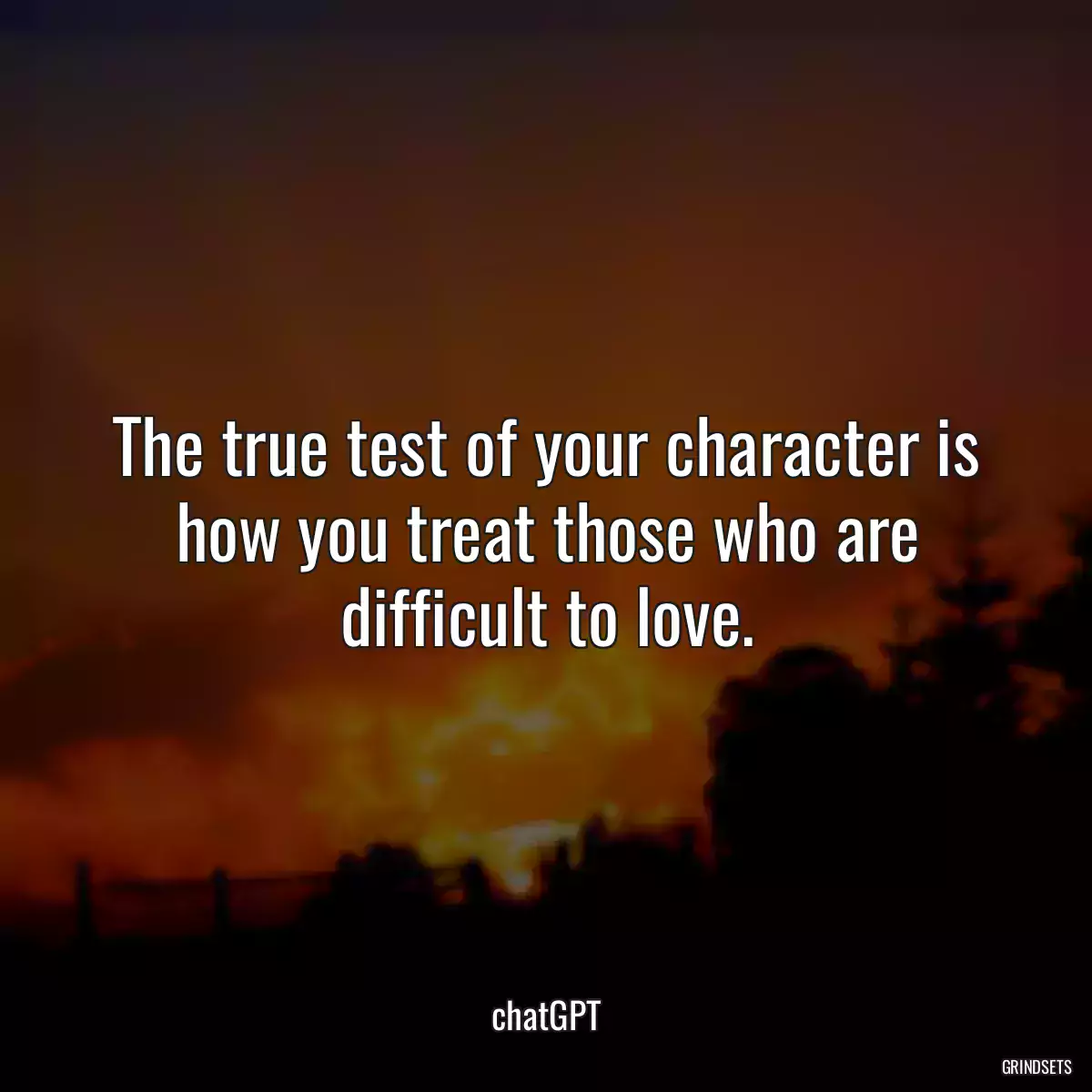 The true test of your character is how you treat those who are difficult to love.
