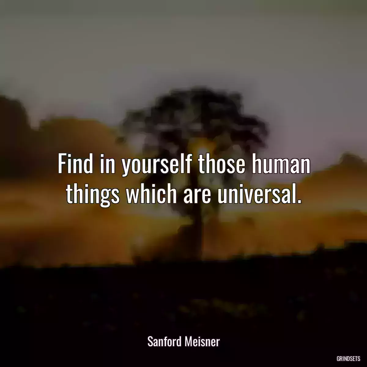 Find in yourself those human things which are universal.