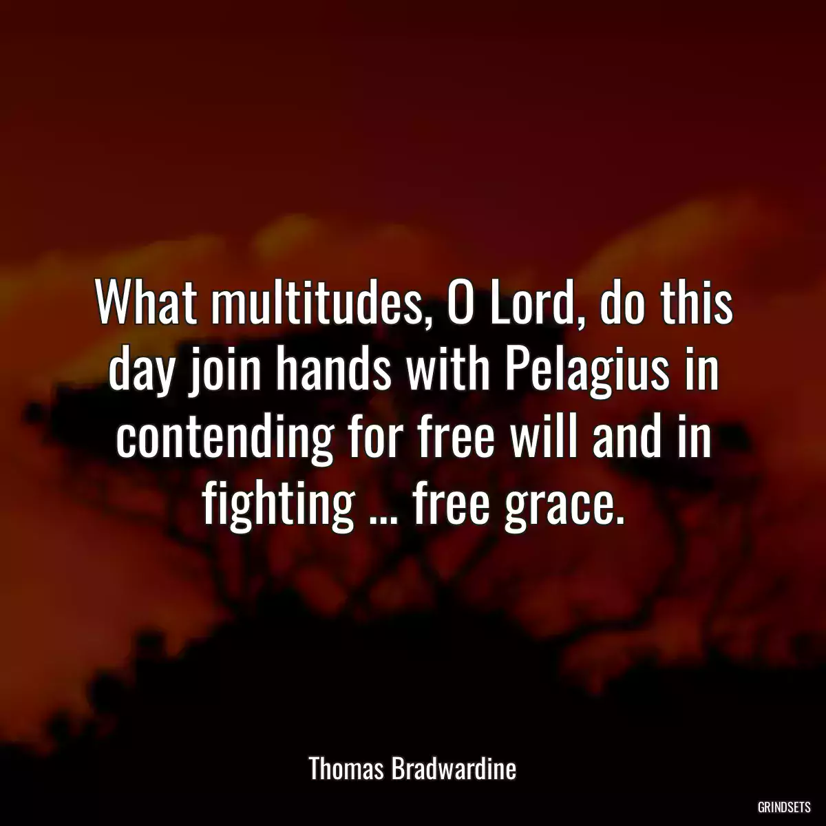 What multitudes, O Lord, do this day join hands with Pelagius in contending for free will and in fighting ... free grace.