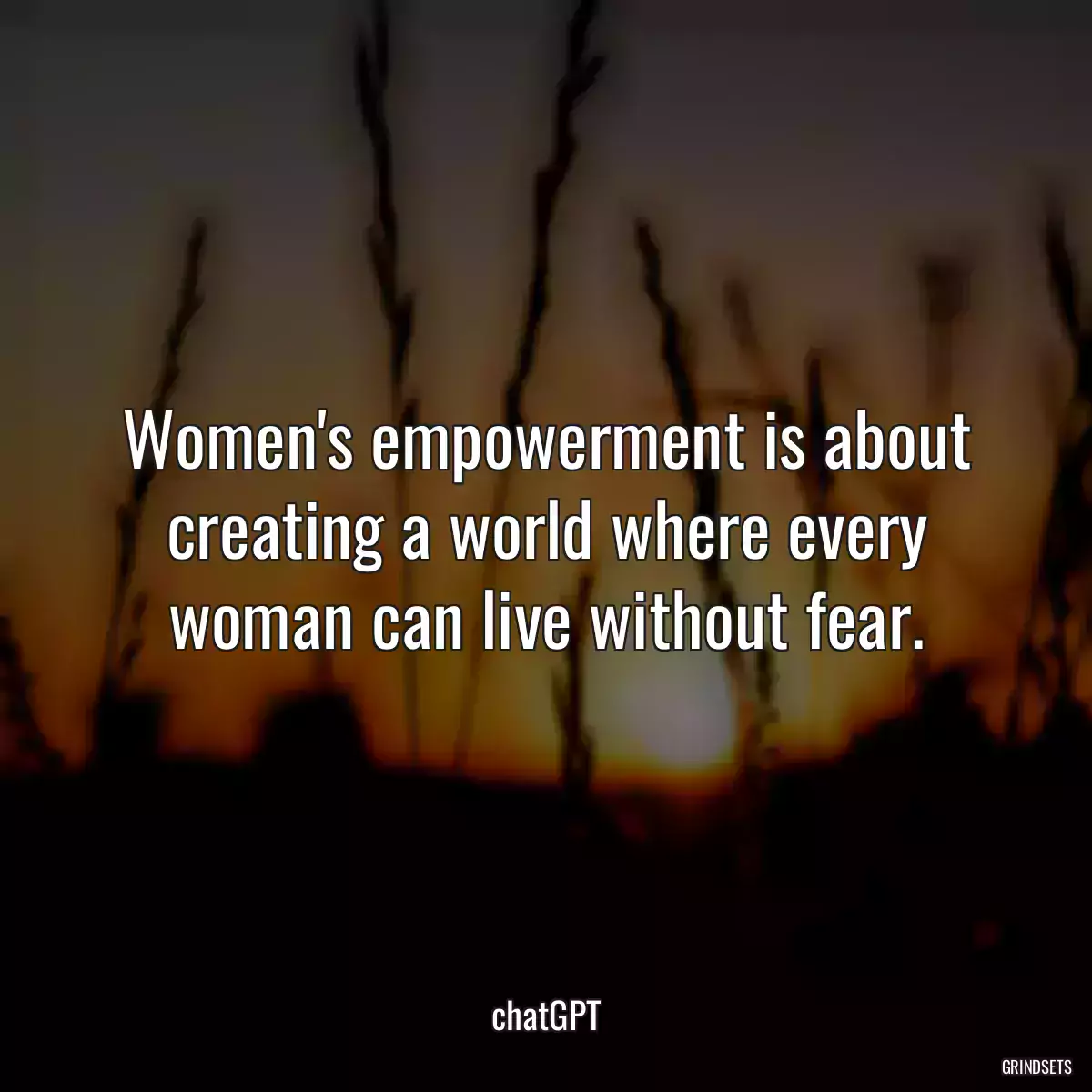 Women\'s empowerment is about creating a world where every woman can live without fear.