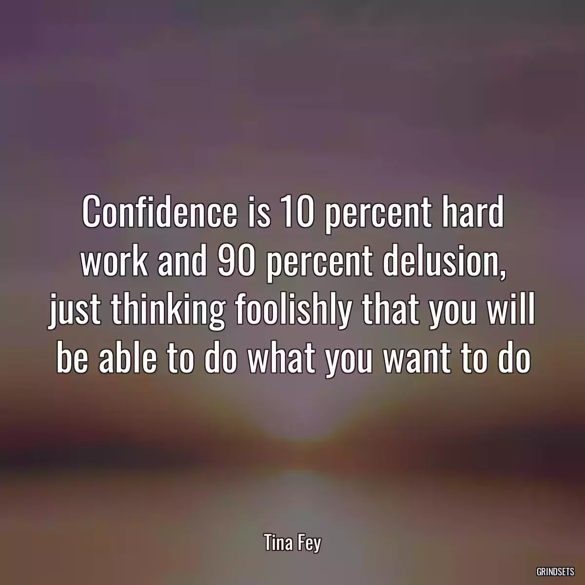 Confidence is 10 percent hard work and 90 percent delusion, just thinking foolishly that you will be able to do what you want to do