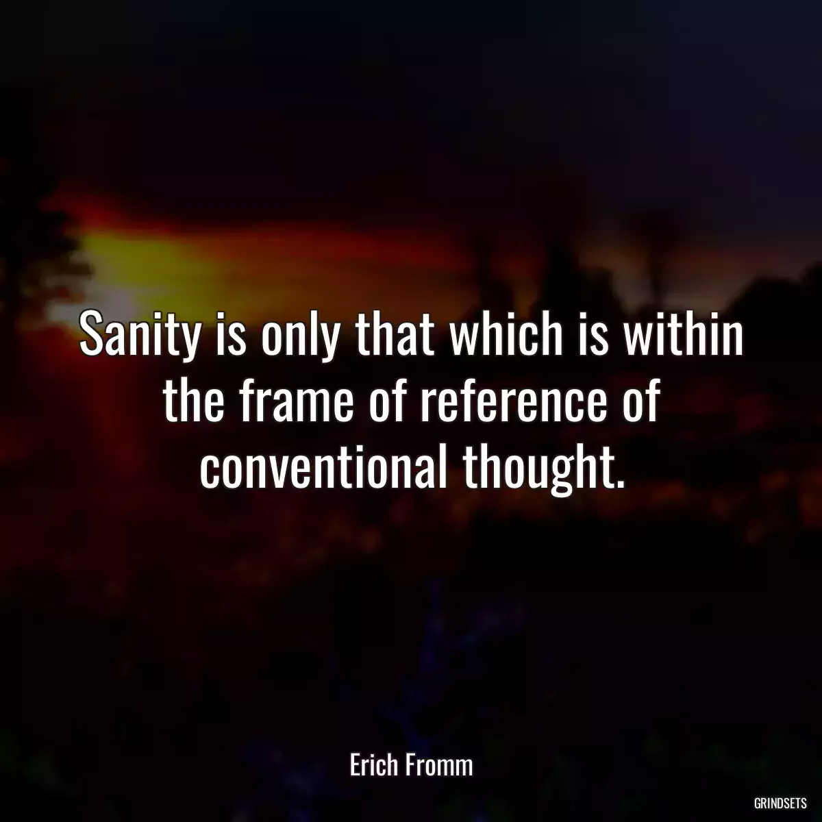 Sanity is only that which is within the frame of reference of conventional thought.