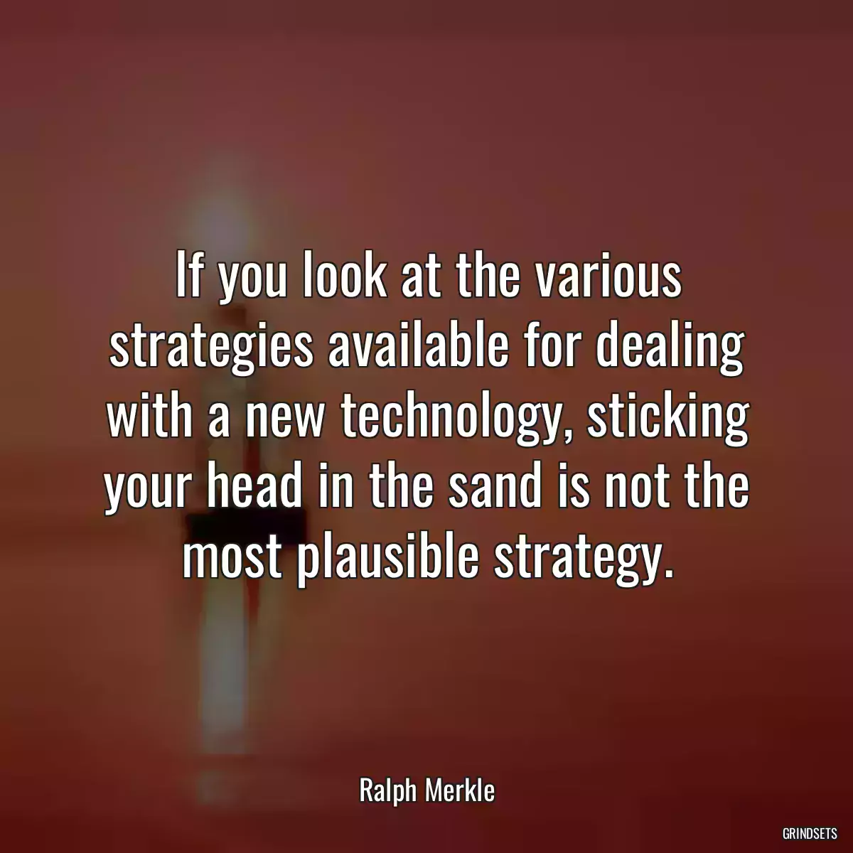 If you look at the various strategies available for dealing with a new technology, sticking your head in the sand is not the most plausible strategy.