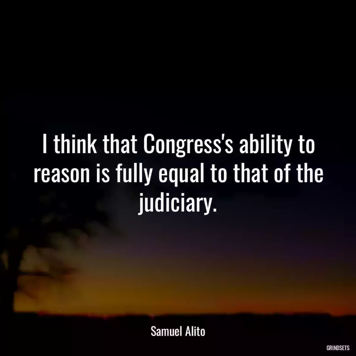 I think that Congress\'s ability to reason is fully equal to that of the judiciary.