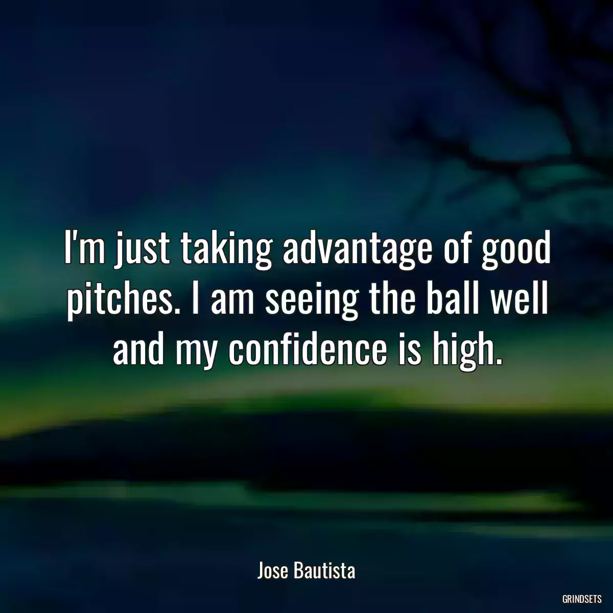 I\'m just taking advantage of good pitches. I am seeing the ball well and my confidence is high.