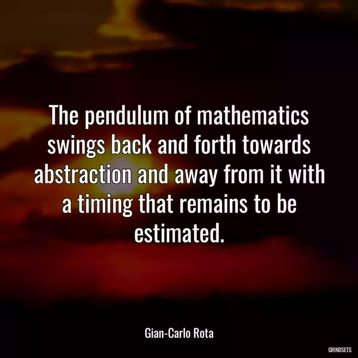 The pendulum of mathematics swings back and forth towards abstraction and away from it with a timing that remains to be estimated.