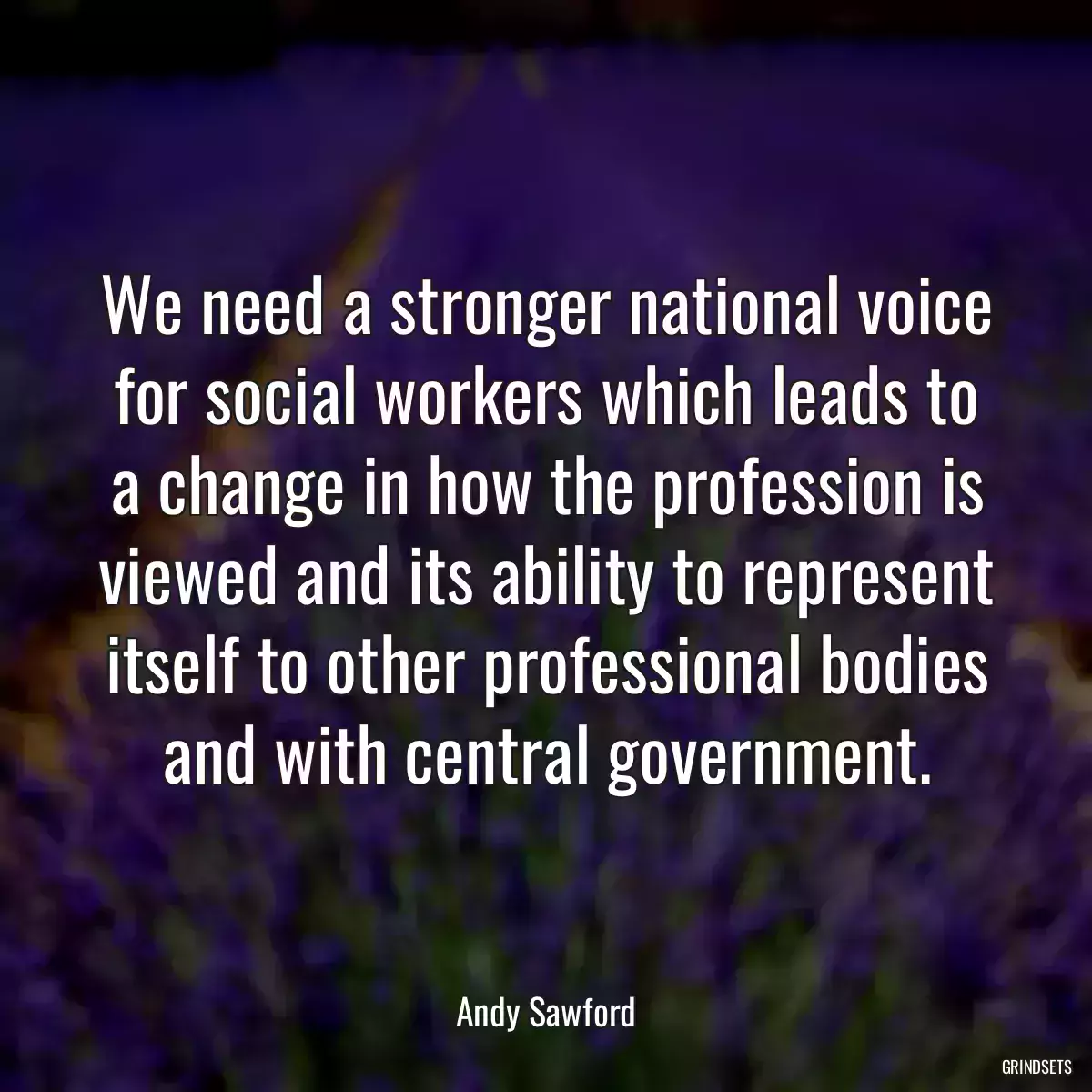 We need a stronger national voice for social workers which leads to a change in how the profession is viewed and its ability to represent itself to other professional bodies and with central government.