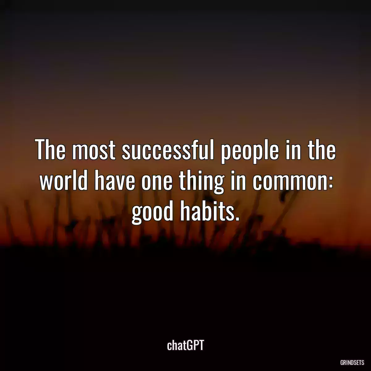 The most successful people in the world have one thing in common: good habits.