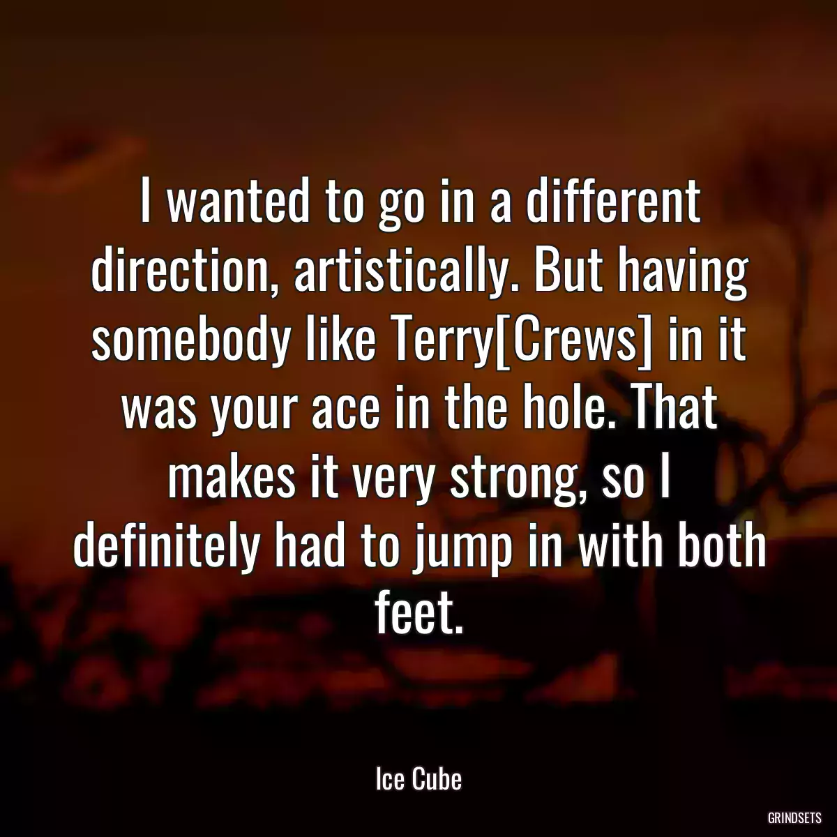 I wanted to go in a different direction, artistically. But having somebody like Terry[Crews] in it was your ace in the hole. That makes it very strong, so I definitely had to jump in with both feet.