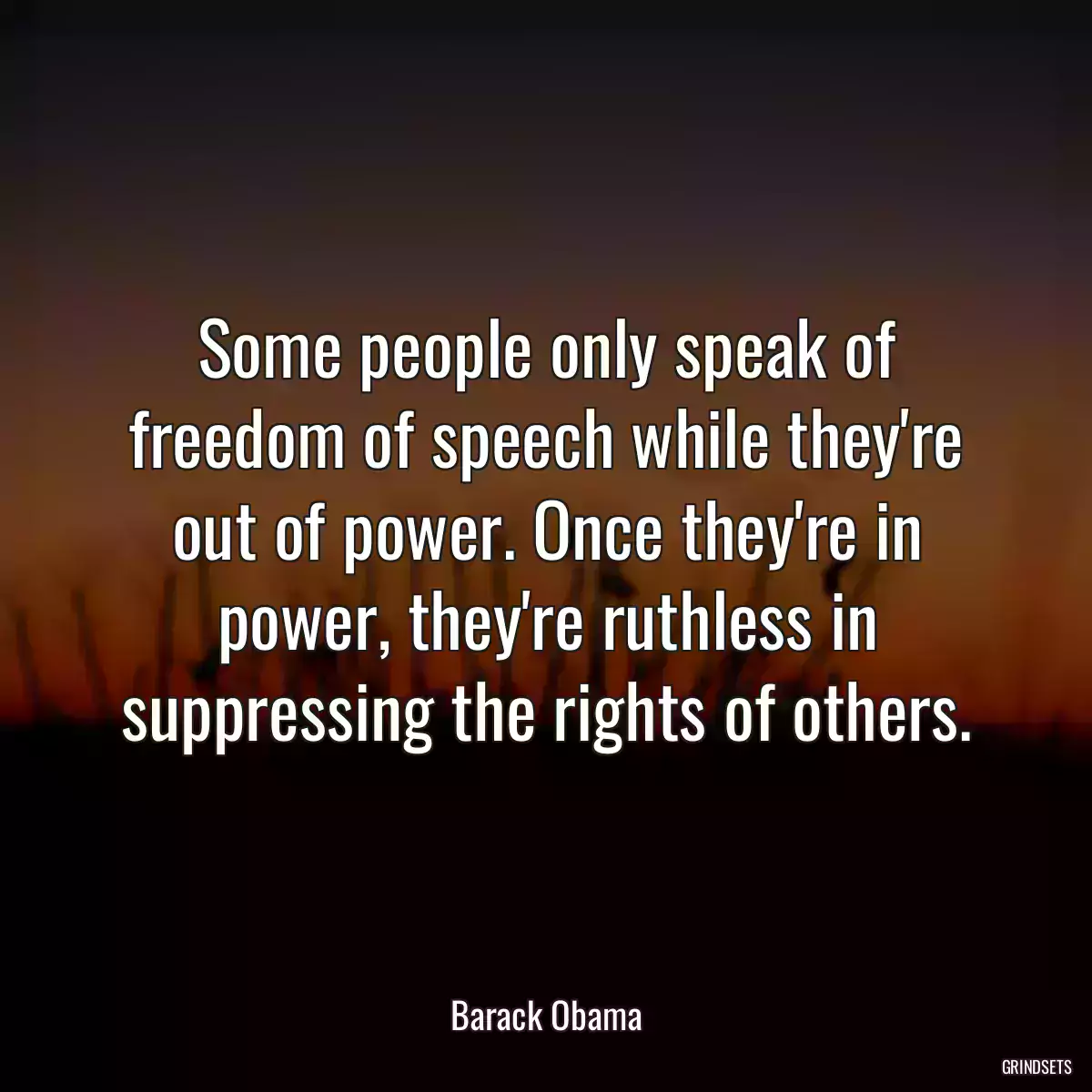 Some people only speak of freedom of speech while they\'re out of power. Once they\'re in power, they\'re ruthless in suppressing the rights of others.