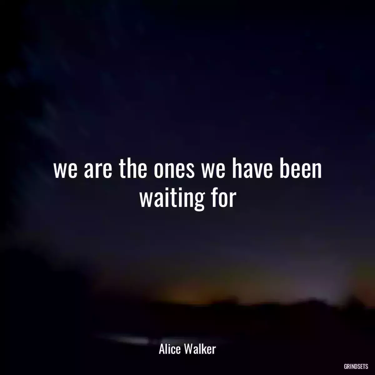 we are the ones we have been waiting for