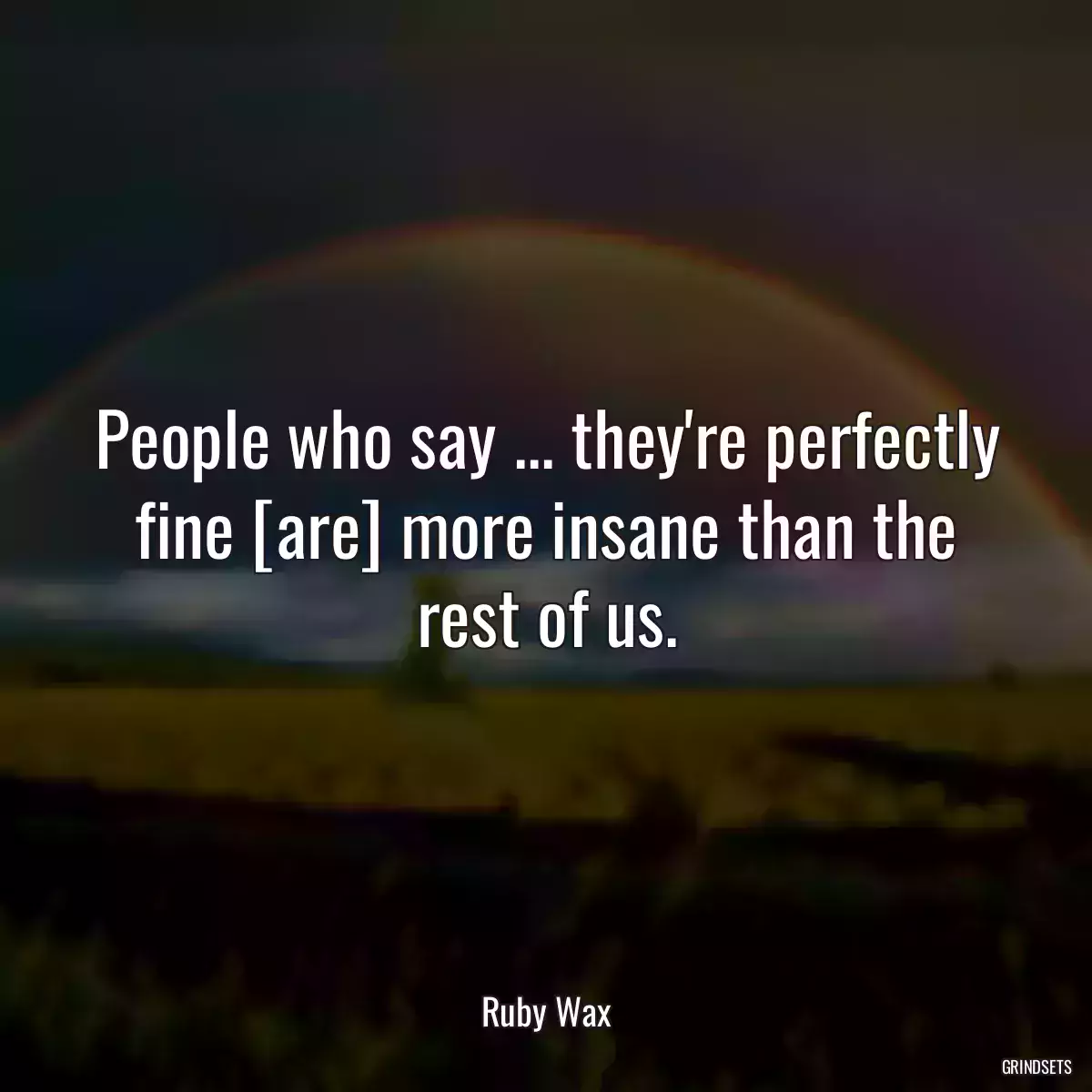 People who say ... they\'re perfectly fine [are] more insane than the rest of us.