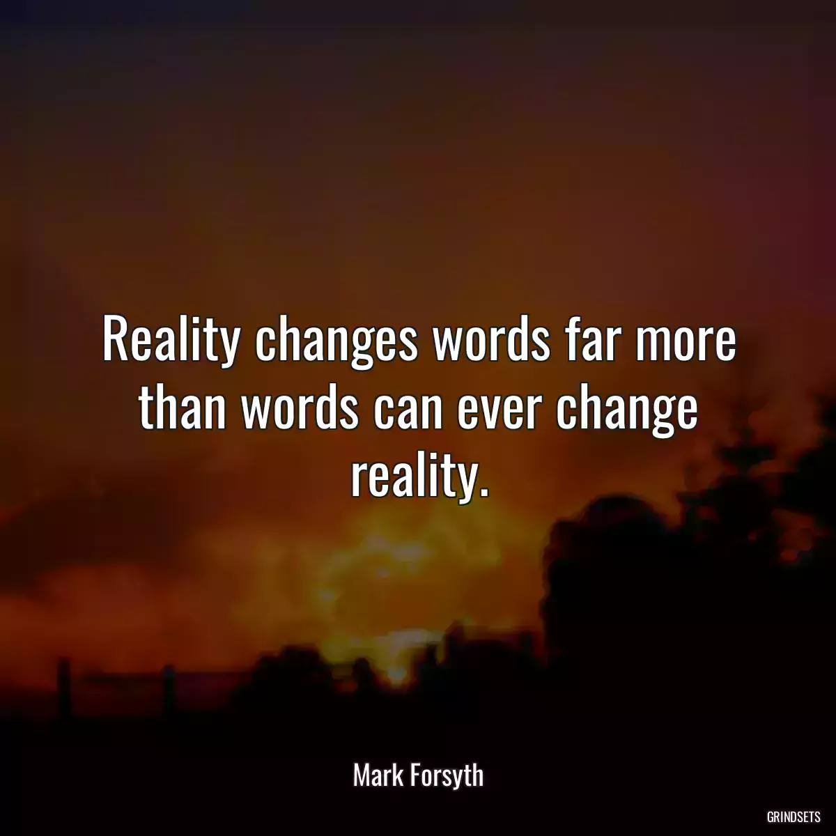 Reality changes words far more than words can ever change reality.