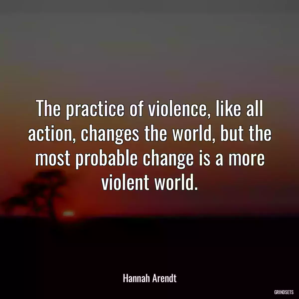 The practice of violence, like all action, changes the world, but the most probable change is a more violent world.