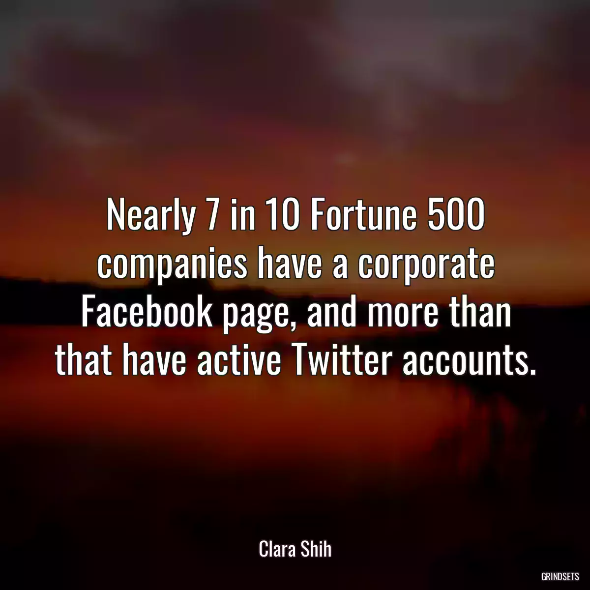 Nearly 7 in 10 Fortune 500 companies have a corporate Facebook page, and more than that have active Twitter accounts.