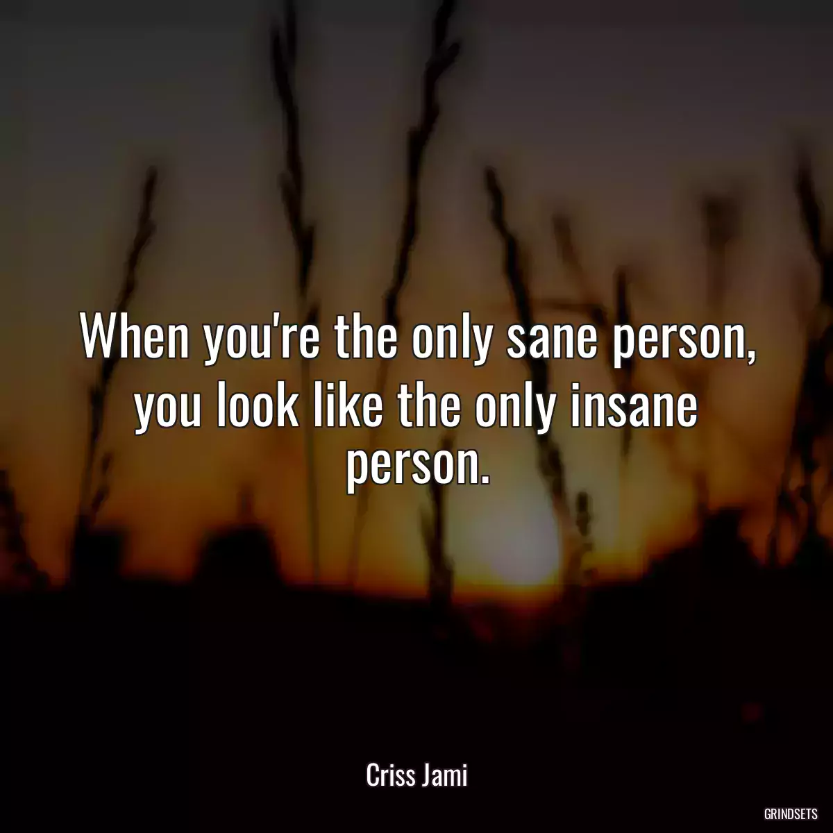 When you\'re the only sane person, you look like the only insane person.