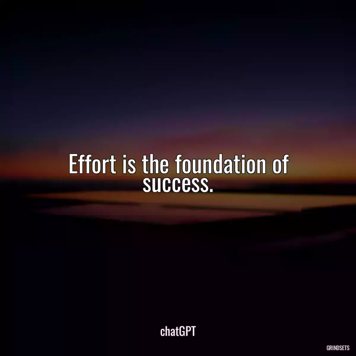 Effort is the foundation of success.