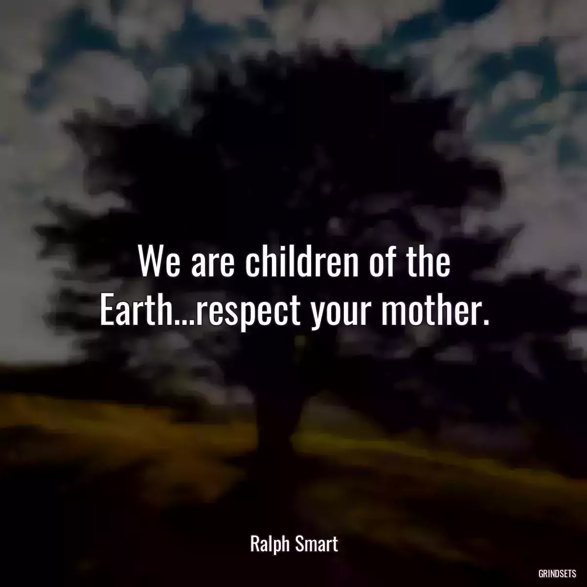 We are children of the Earth...respect your mother.