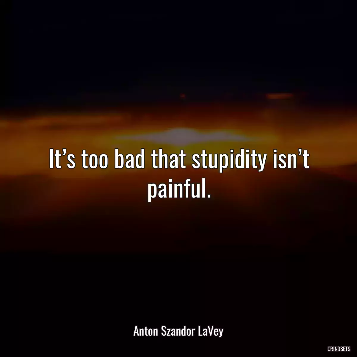 It’s too bad that stupidity isn’t painful.