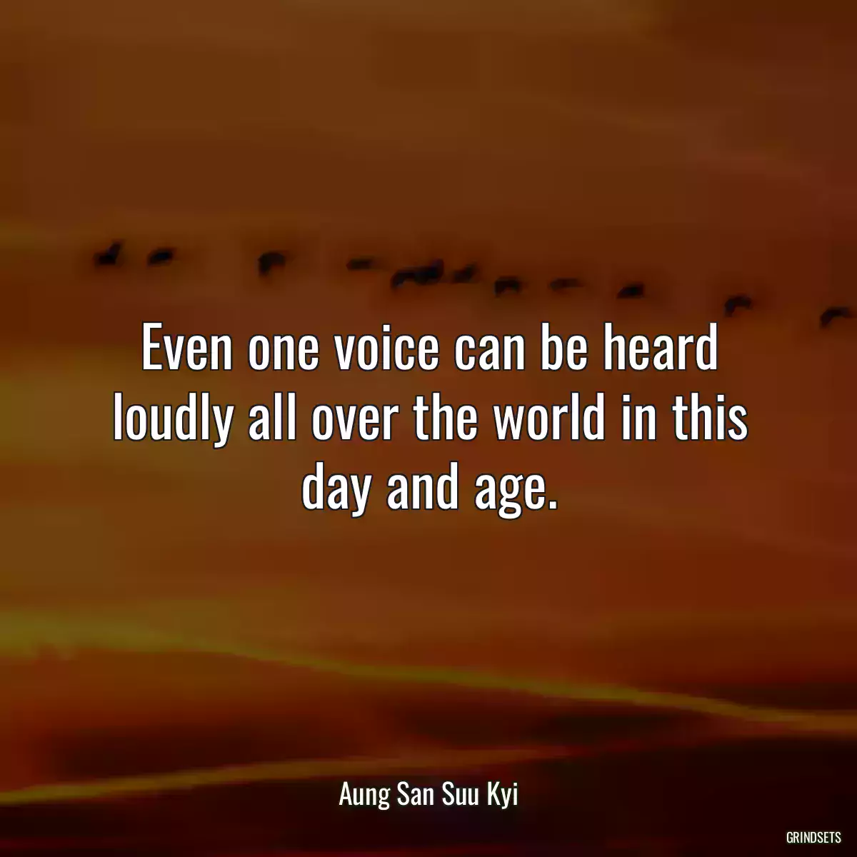 Even one voice can be heard loudly all over the world in this day and age.