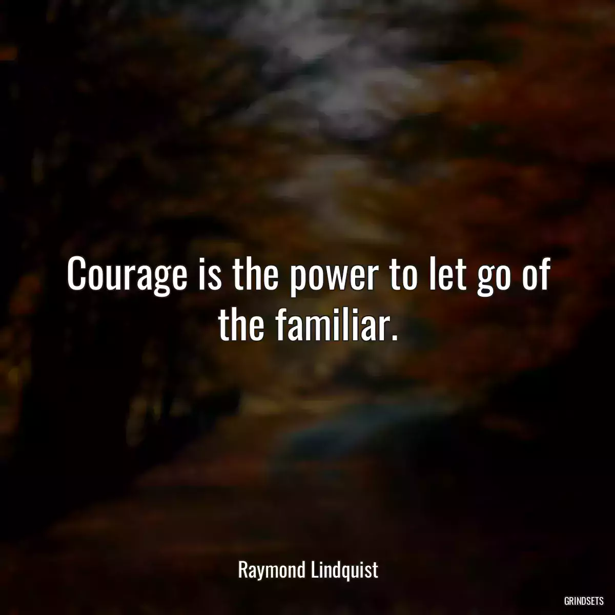 Courage is the power to let go of the familiar.