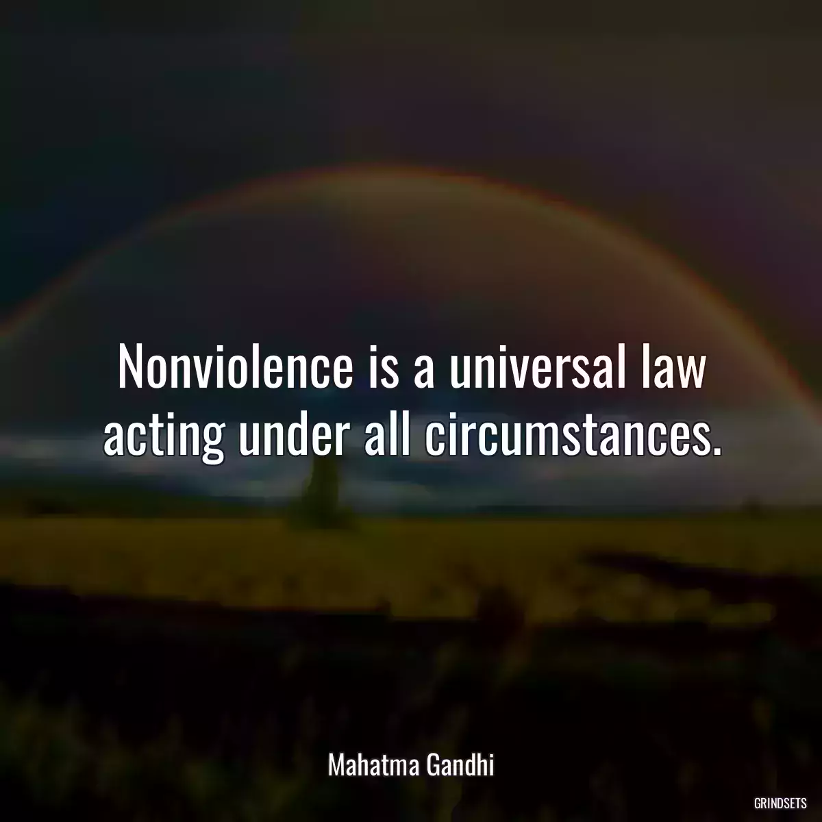 Nonviolence is a universal law acting under all circumstances.