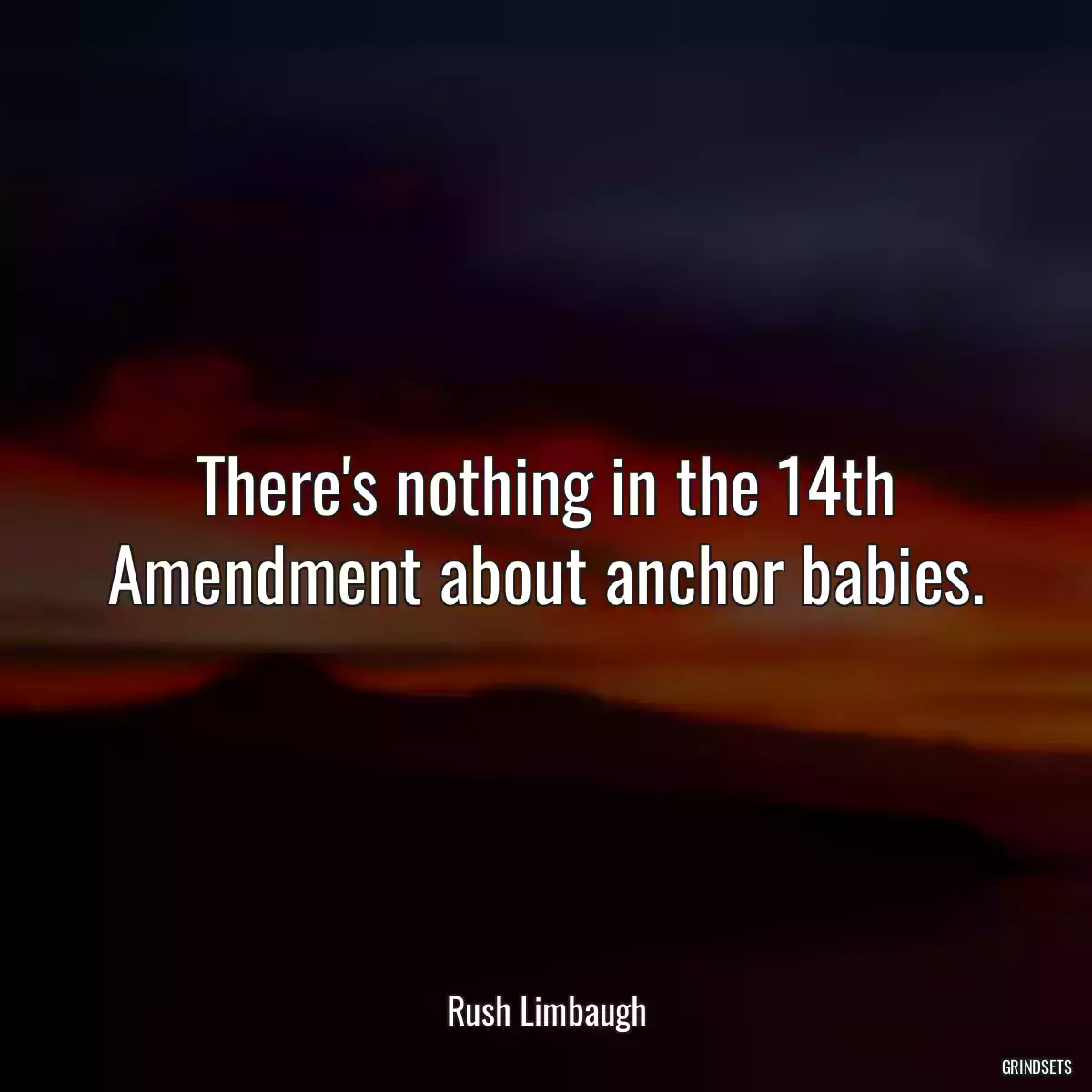 There\'s nothing in the 14th Amendment about anchor babies.