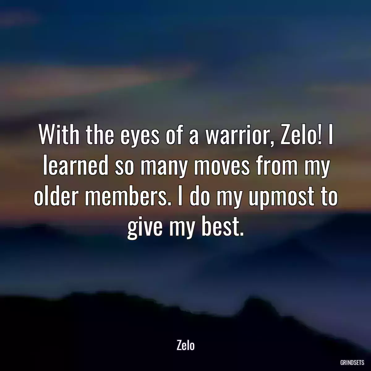 With the eyes of a warrior, Zelo! I learned so many moves from my older members. I do my upmost to give my best.