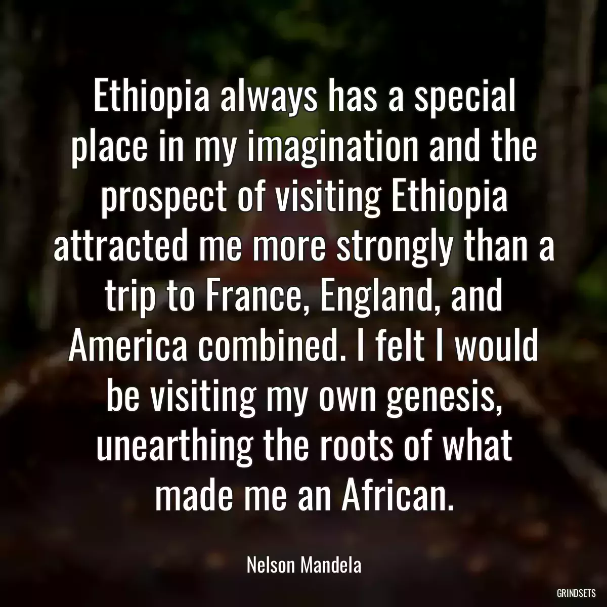 Ethiopia always has a special place in my imagination and the prospect of visiting Ethiopia attracted me more strongly than a trip to France, England, and America combined. I felt I would be visiting my own genesis, unearthing the roots of what made me an African.