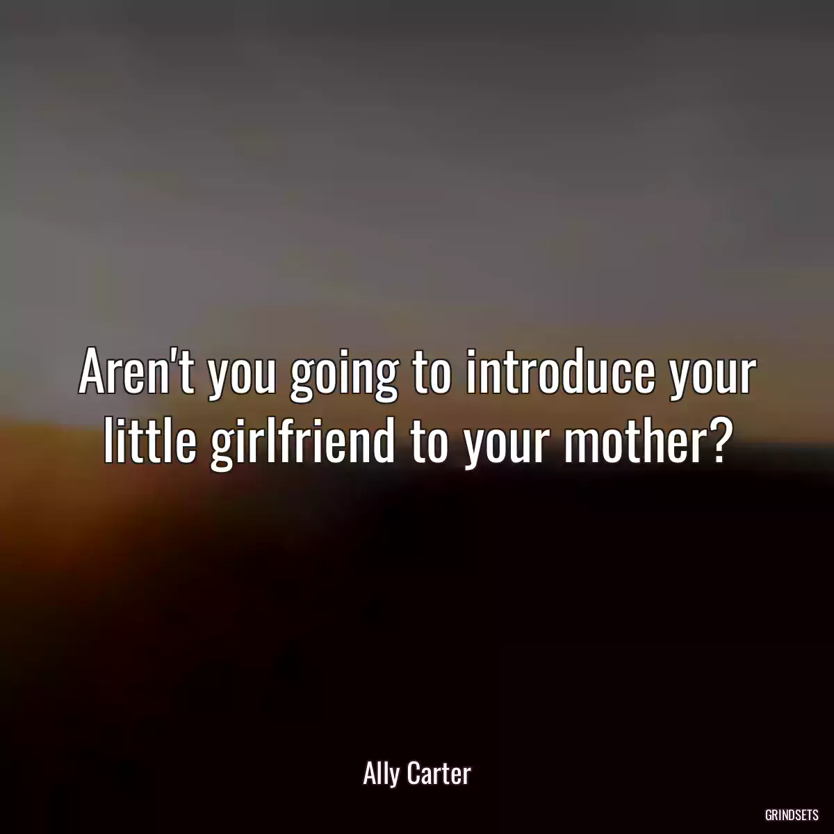 Aren\'t you going to introduce your little girlfriend to your mother?